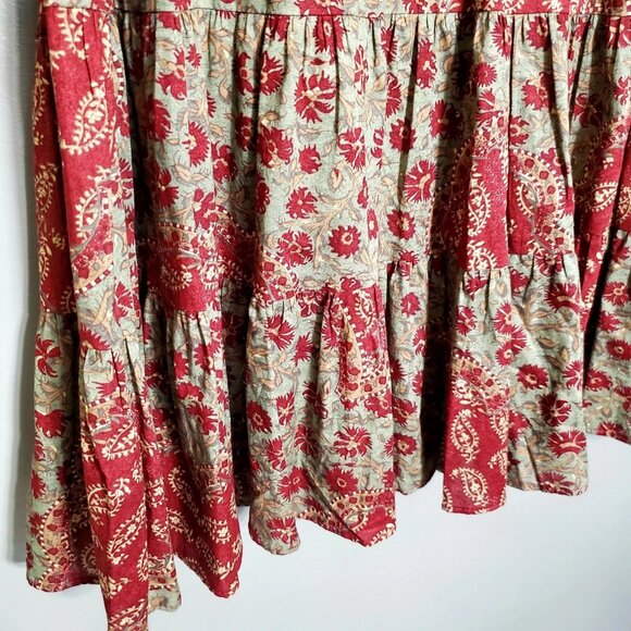 Chaps Floral Skirt Womens Size Small Midi Tiered Floral Lined Boho Western - Picture 2 of 7